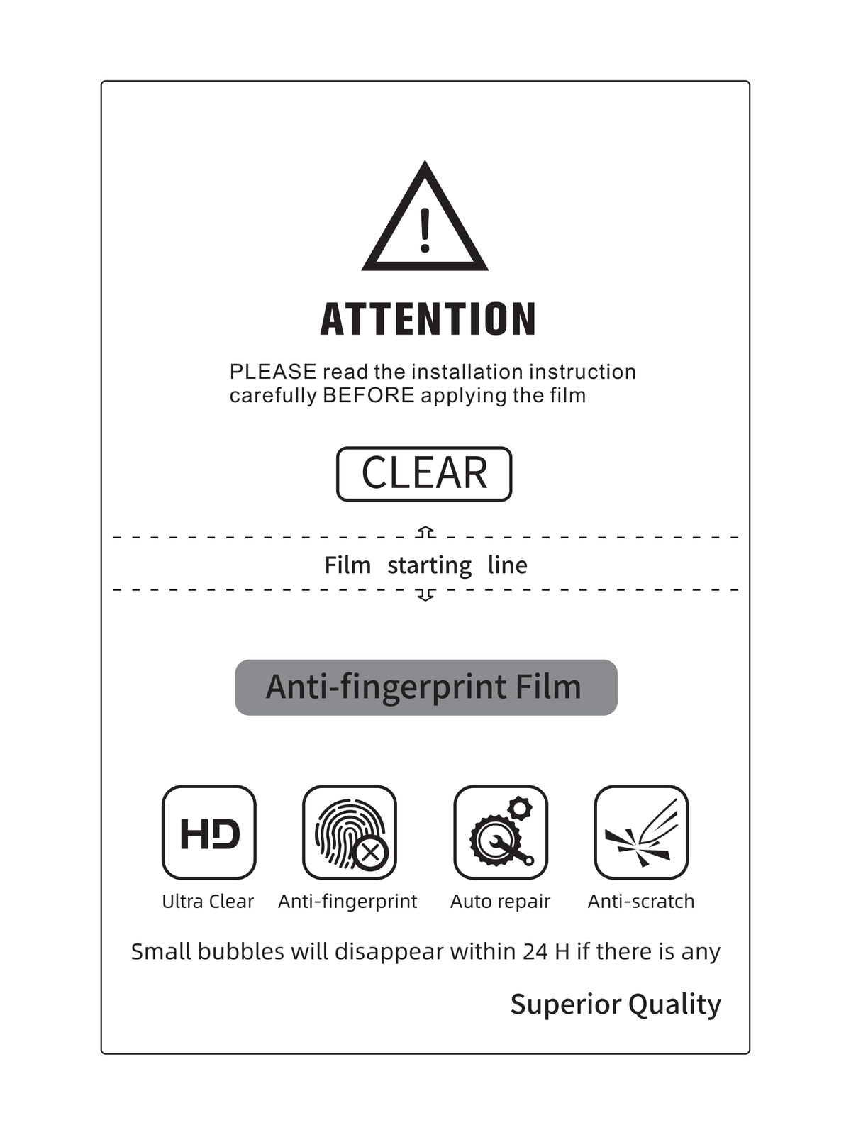 Anti-fingerprint EPU HD Clear Film, 0.18 mm