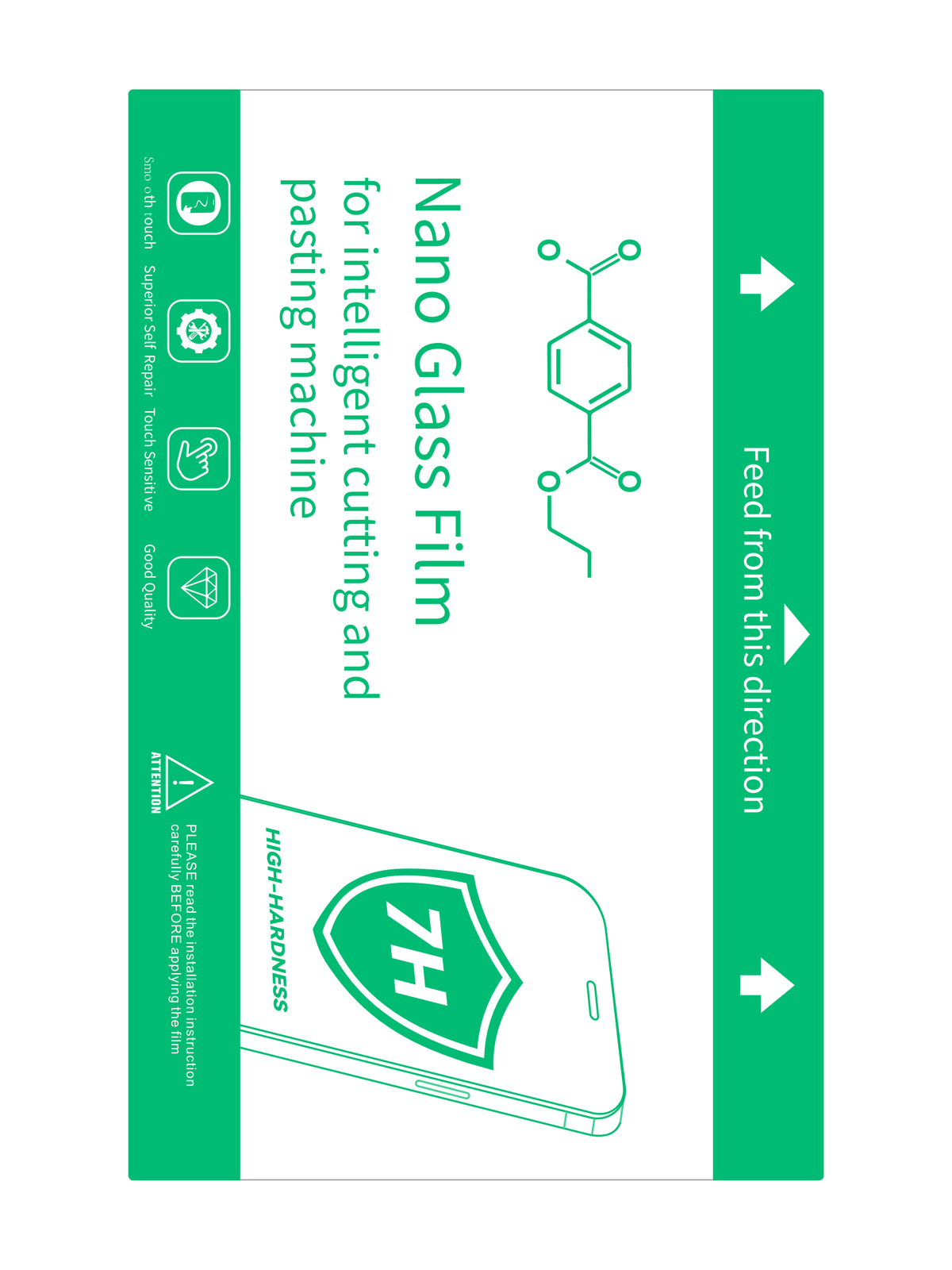 7H PET HD Clear Film, 0.35 mm, 196 × 125 mm