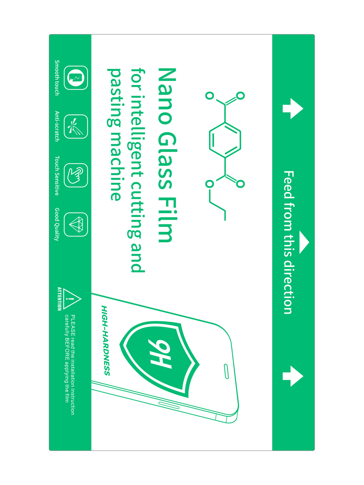 9H PET HD Clear Film, 0.35 mm, 196 × 125 mm