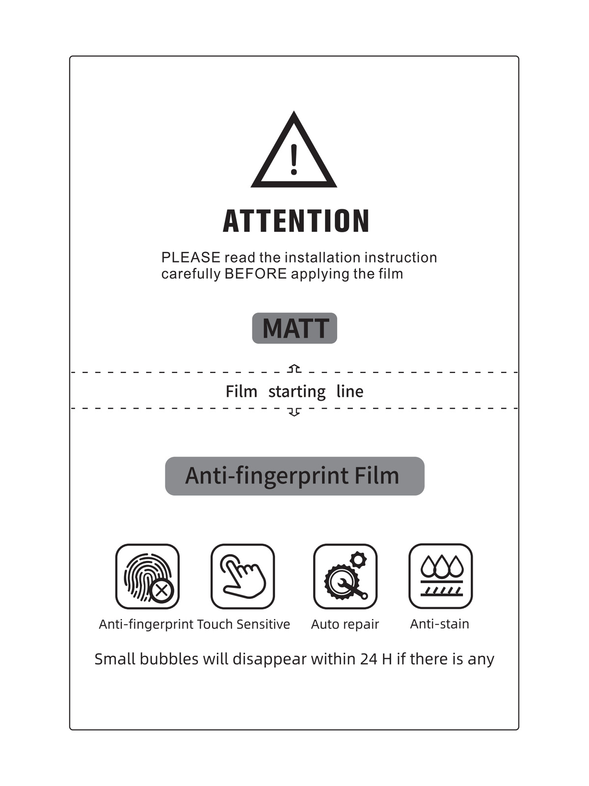 Anti-fingerprint TPU Matte Film, 0.135 mm