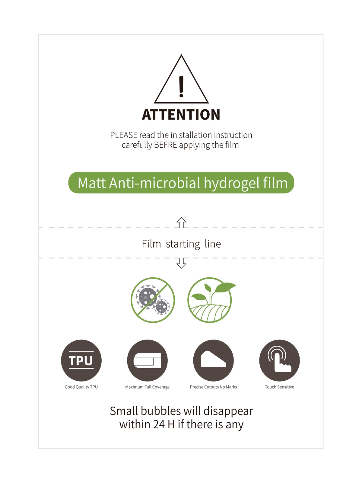 Anti-microbial TPU Matte Film, Korean material, 0.21 mm